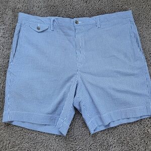 Polo Ralph Lauren Stretch Straight Fit Striped Men's Seersucker Shorts Sz 40